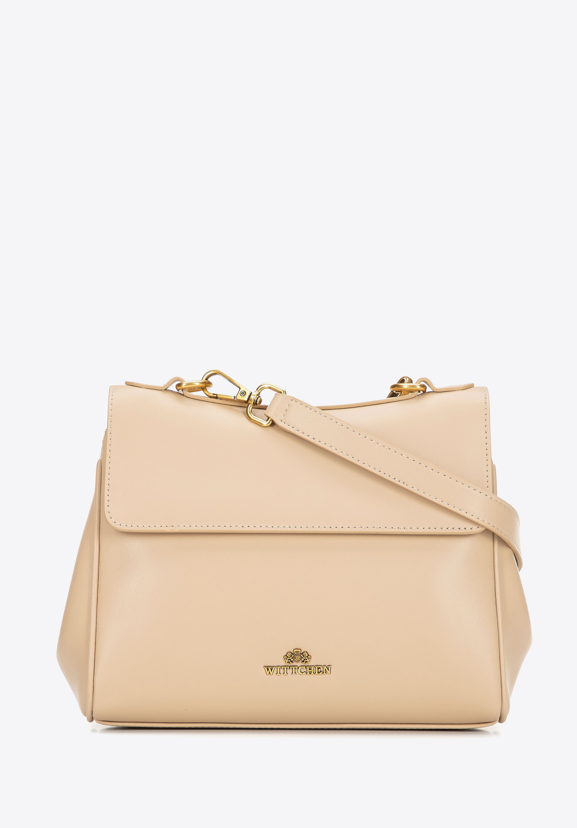 Női válltáska természetes bőrből, bézs, 101-4E-202-P, Fénykép 1