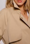 Női rövid kétsoros trendi kabát, bézs, 92-9N-400-1-2XL, Fénykép 8