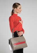 Női táska, bézs-piros, 90-4E-357-8, Fénykép 3