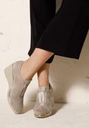 Strasszos platform női félcipő, bézs, 92-D-654-9-37, Fénykép 21