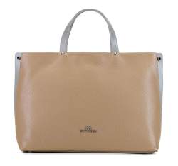 Bőr táska laptop zsebbel, bézs-szürke, 92-4E-310-9, Fénykép 1