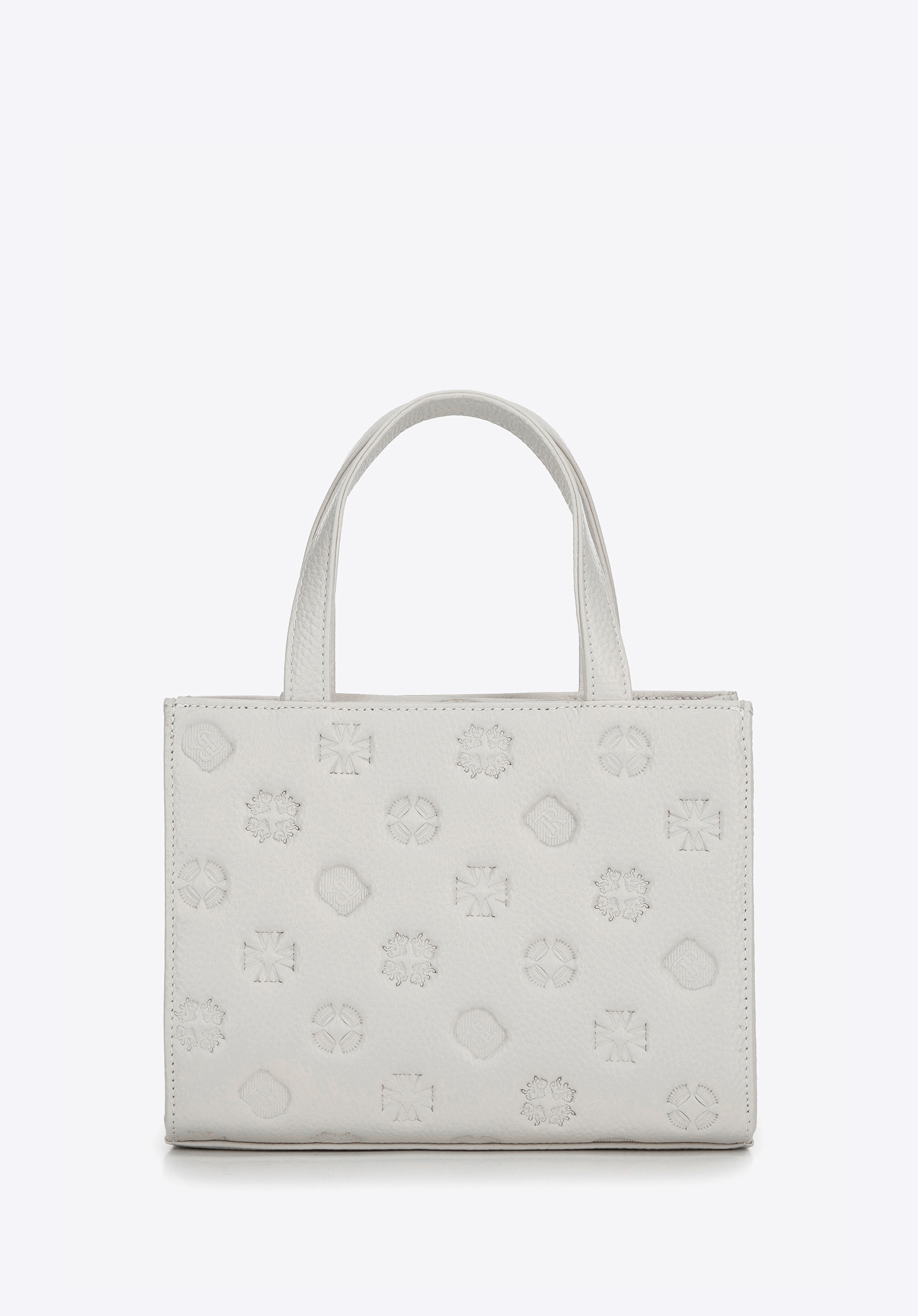 Crossbody kabelka z embosovanej kože, biela, 99-4E-303-9, Obrázok 1