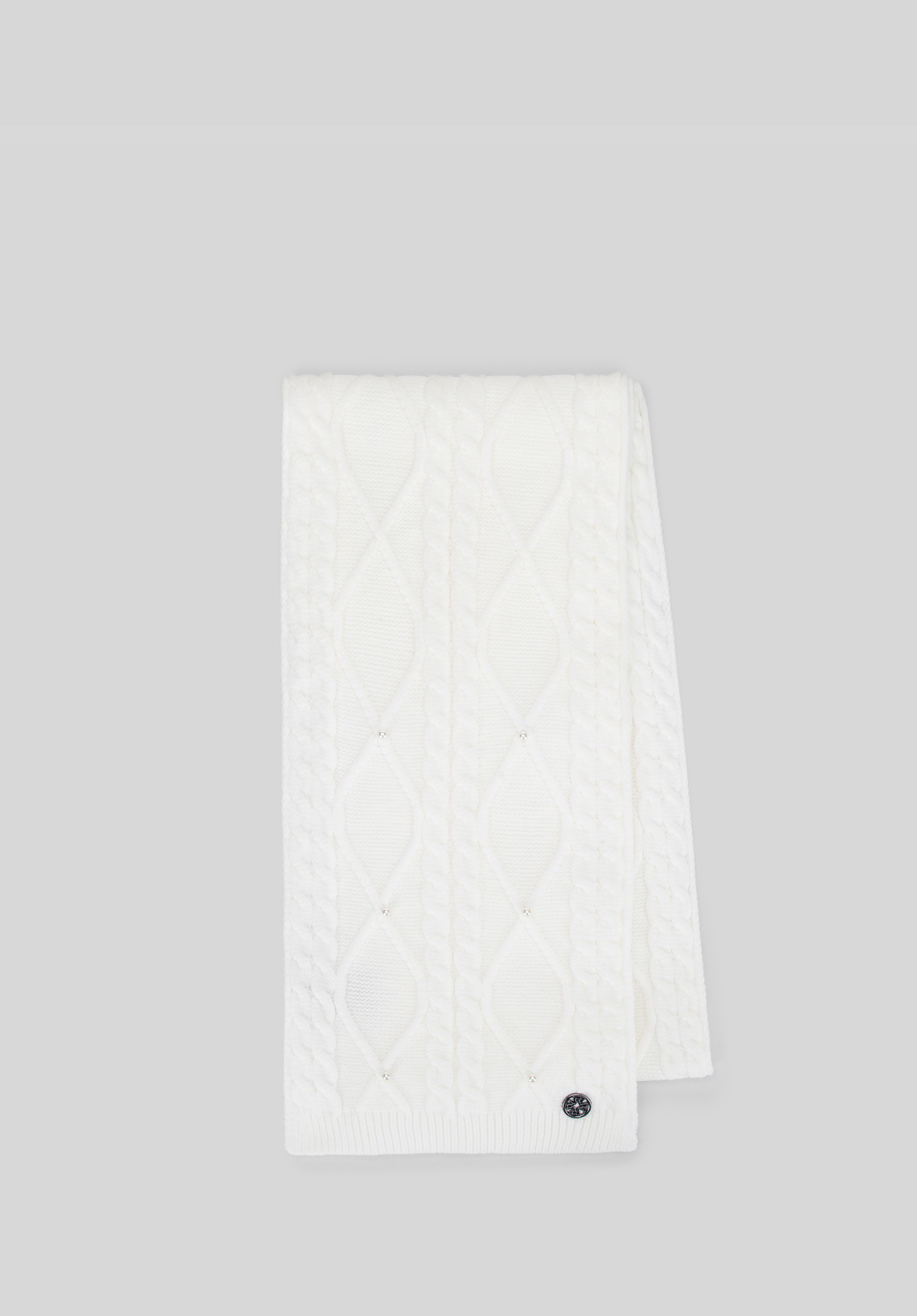 Dámska zimná súprava zdobená perlami, biela, 101-SF-023-0, Obrázok 1