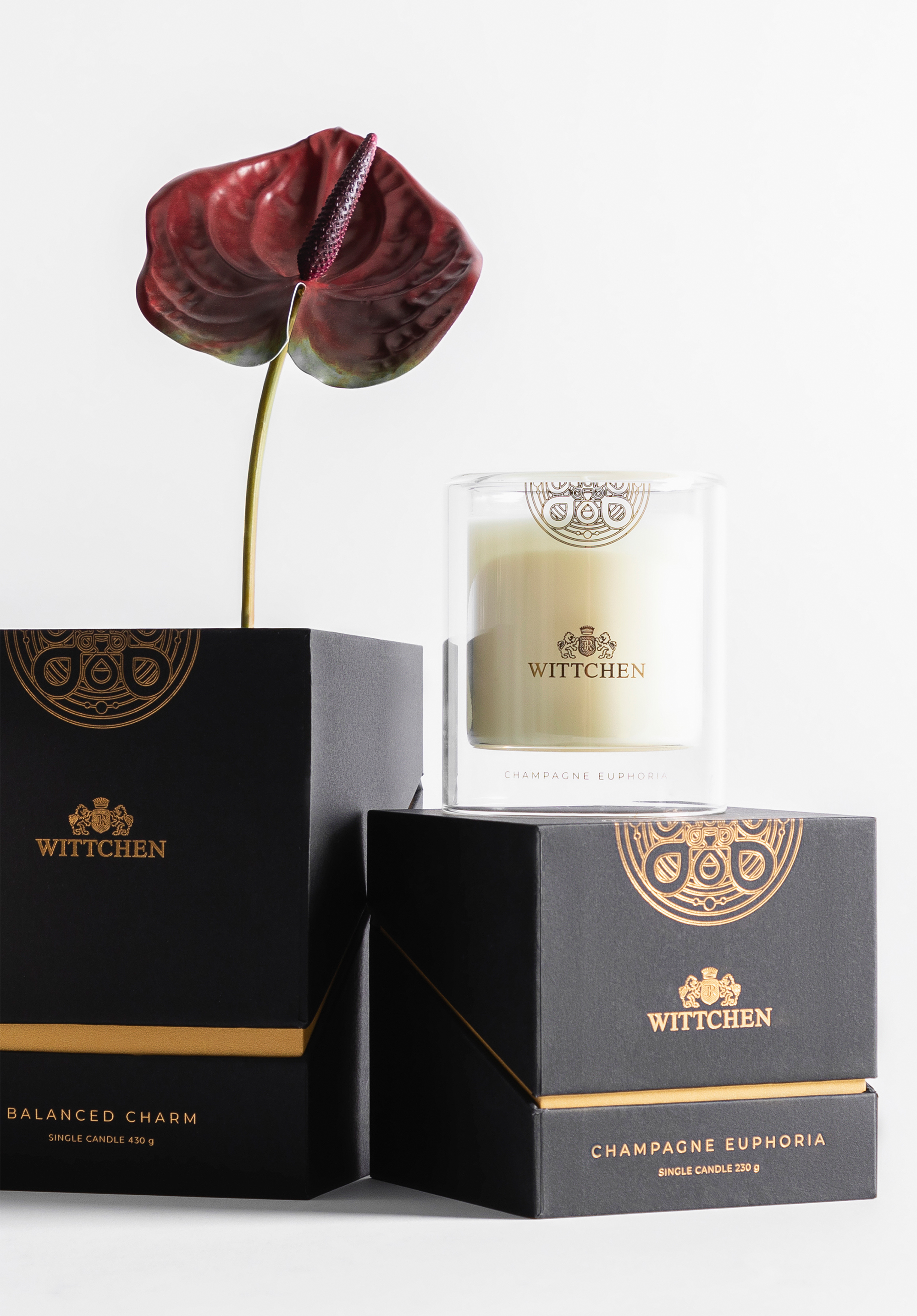 Malá sójová svíčka s bavlněným knotem Champagne Euphoria | WITTCHEN, bílá, 1-HC-104-TC, Obrázek 1