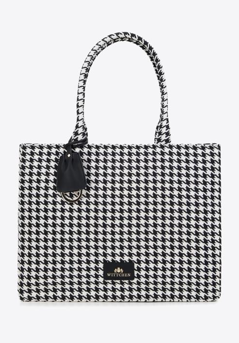 Velká vzorovaná dámská kabelka, bílo-černá, 97-4E-502-X6, Obrázek 1