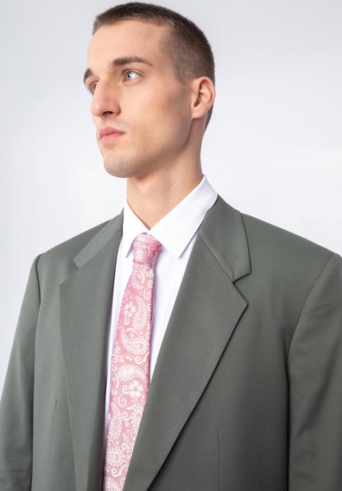 Vzorovaná hedvábná kravata, bílo-červená, 97-7K-001-X5, Obrázek 16