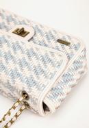 Dámská pletená  kabelka s řetízkem, bílo-modrá, 98-4Y-010-10, Obrázek 5