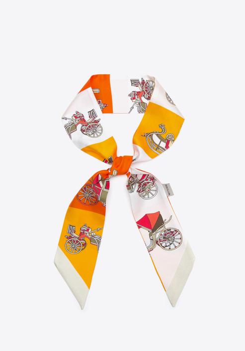 Dámský hedvábný šátek, bílo-oranžová, 97-7T-001-X2, Obrázek 1