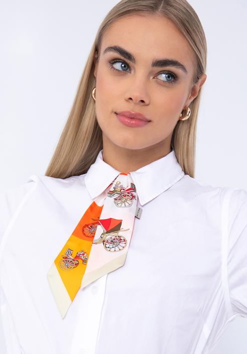Dámský hedvábný šátek, bílo-oranžová, 97-7T-001-X2, Obrázek 15