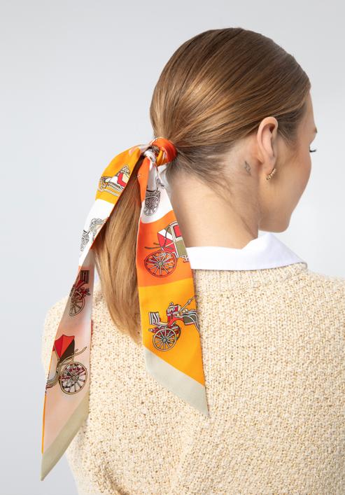 Dámský hedvábný šátek, bílo-oranžová, 97-7T-001-X2, Obrázek 16