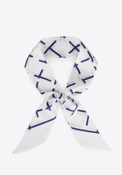 Dámský hedvábný šátek, bílo-tmavěmodrá, 97-7T-001-X15, Obrázek 1