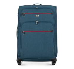Большой чемодан с яркой молнией, бирюзовый, 56-3S-503-91, Фотография 1