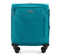Тканевой одноцветный чемодан ручная кладь, бирюзовый, 56-3S-521-95, Фотография 1
