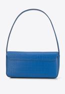 Baguette-Tasche aus Leder, Krokostruktur, länglich, blau, 95-4E-627-7, Bild 2