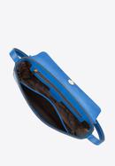Baguette-Tasche aus Leder, Krokostruktur, länglich, blau, 95-4E-627-7, Bild 3