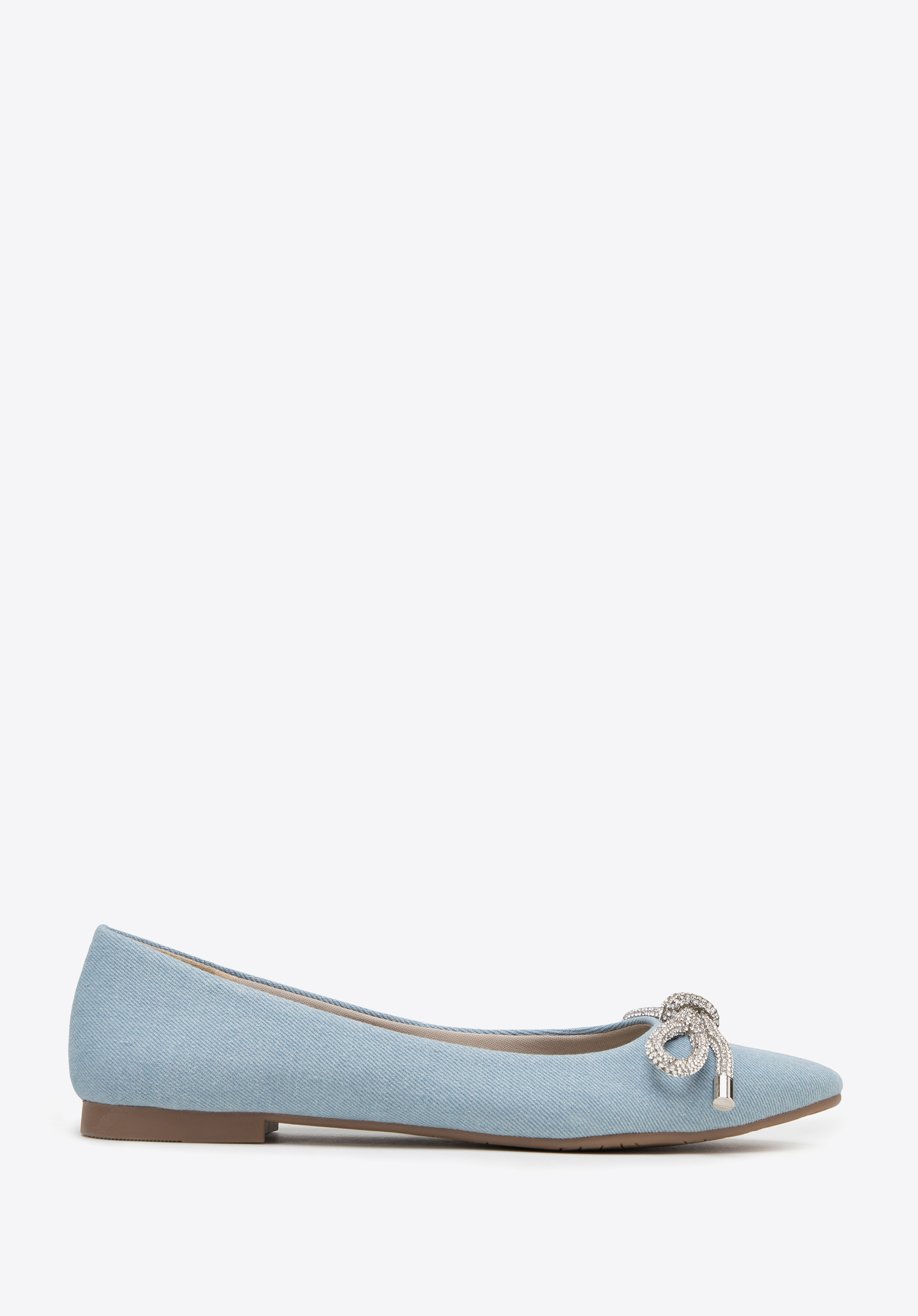 Denim Ballerinas mit Glitzerschleife, blau, 98-DP-202-7-36, Bild 1