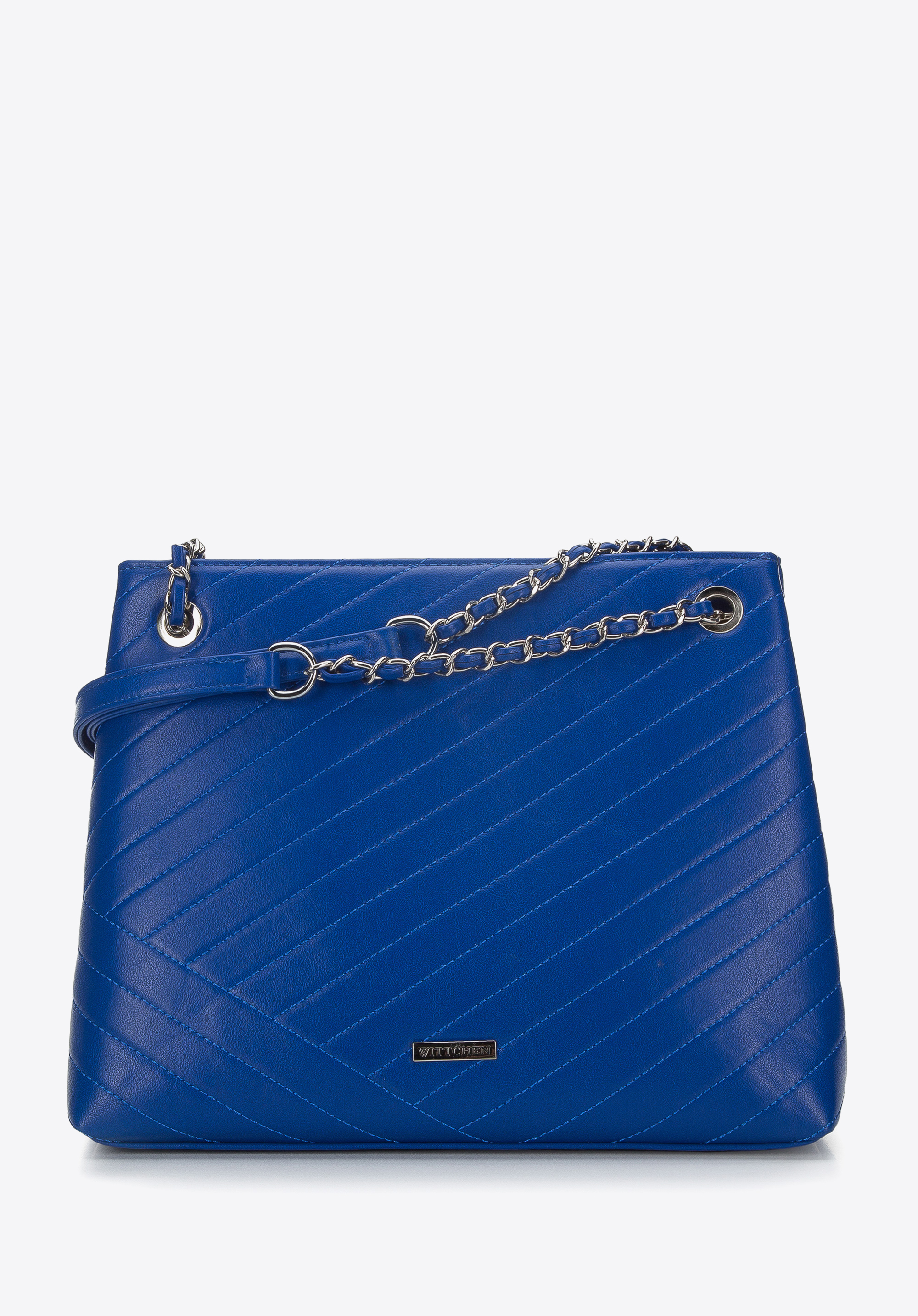 Beuteltasche mit Nähten und Kette