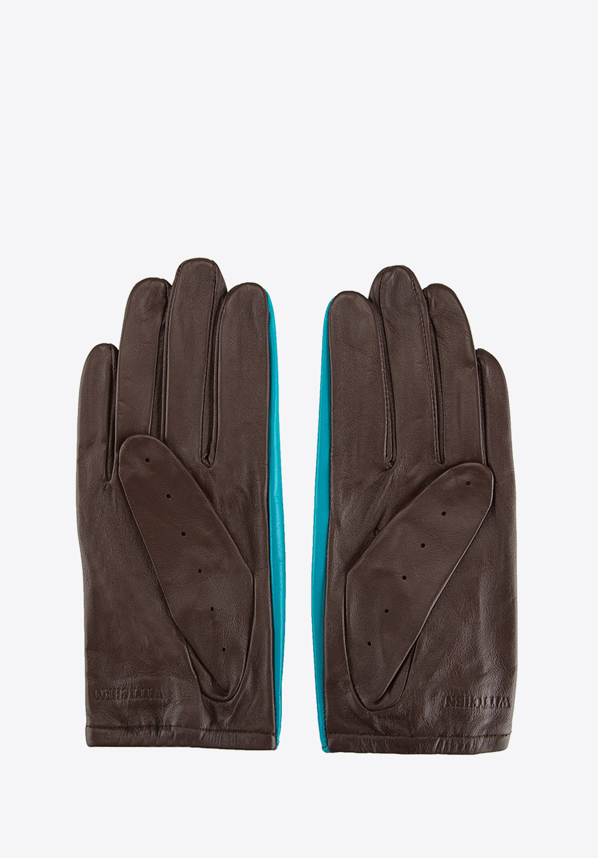 Damenhandschuhe, blau-braun, 46-6-270-GT-XL, Bild 1