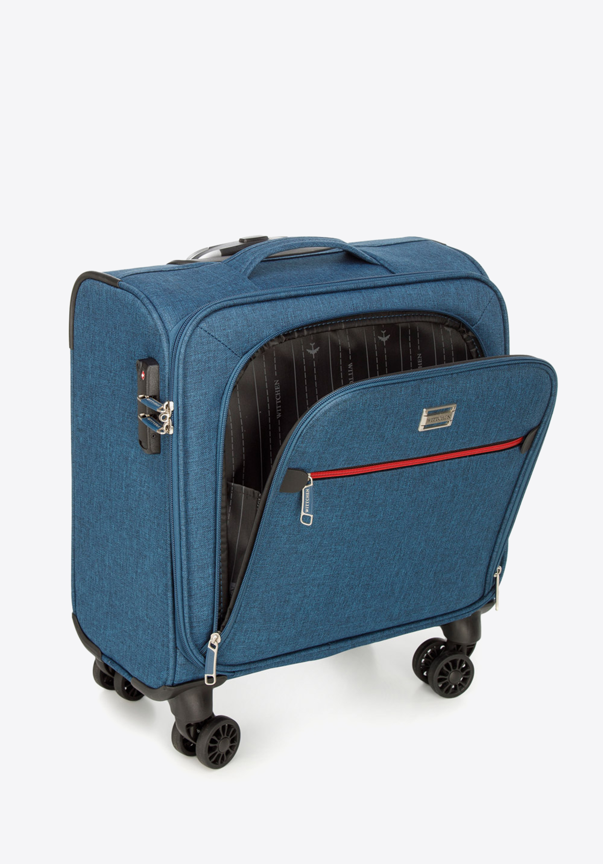 Aktenkoffer mit farbigem Reißverschluss, blau, 56-3S-505-91, Bild 1