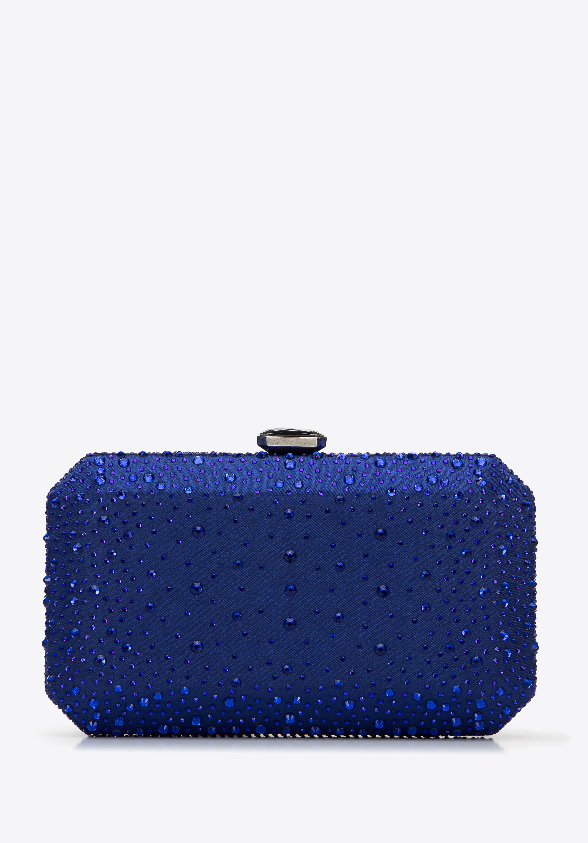 kastenförmige Abendhandtasche mit Perlen, blau, 96-4Y-232-7, Bild 1