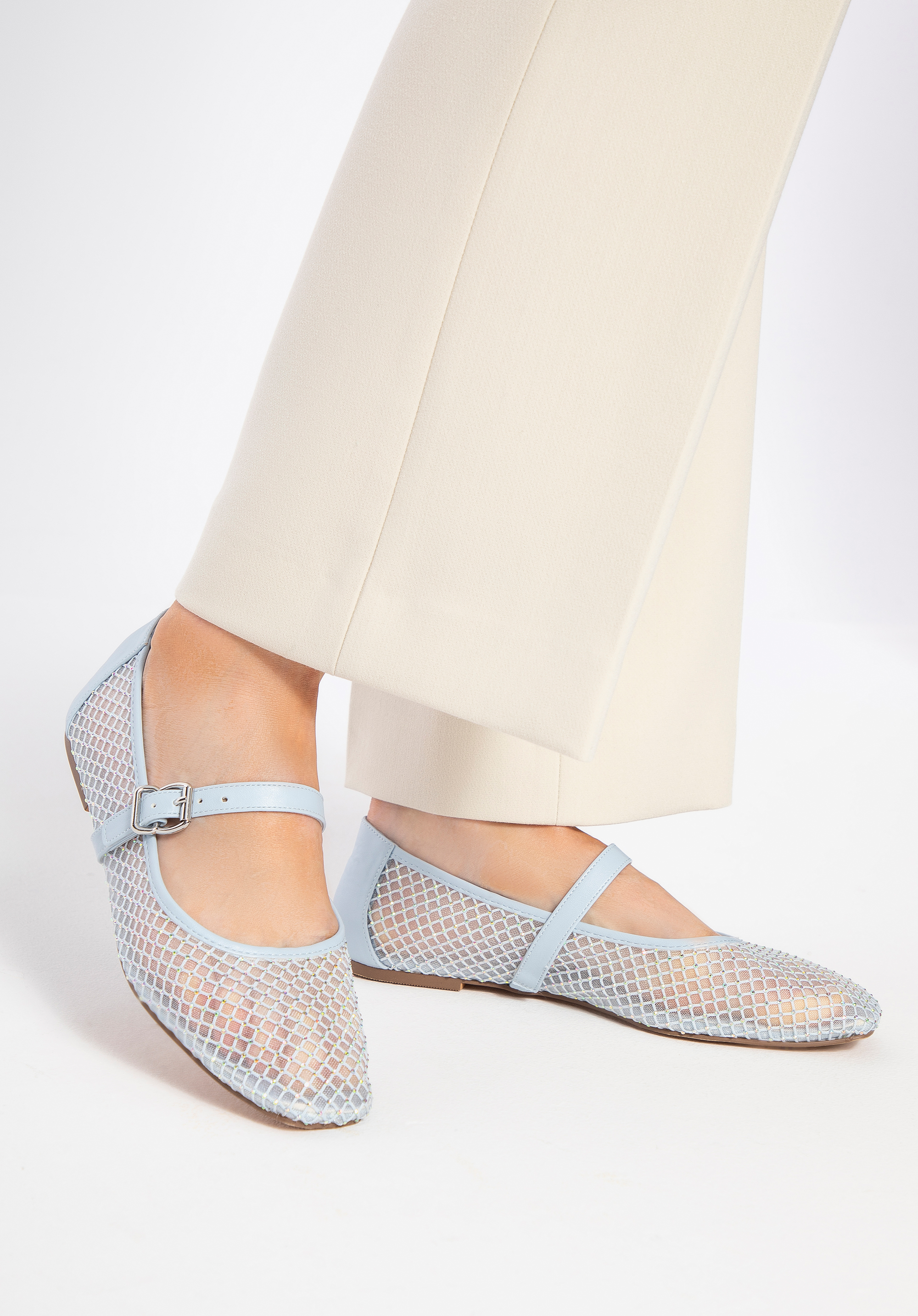 Damen-Ballerinas mit Glitzer-Akzenten, blau, 100-DP-606-N-37, Bild 1