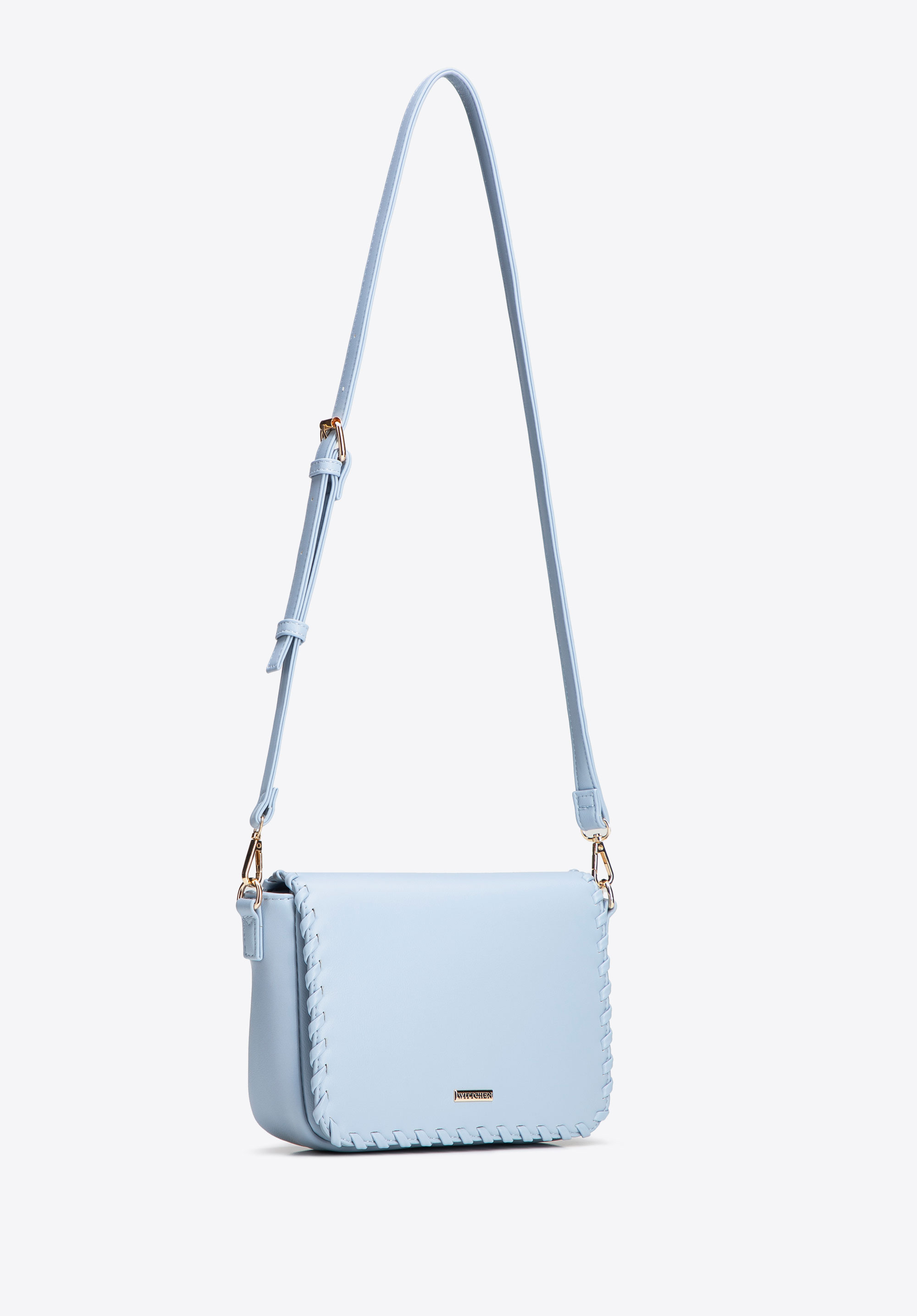 Damen-Crossbody mit beschnittener Klappe, blau, 100-4Y-235-N, Bild 1