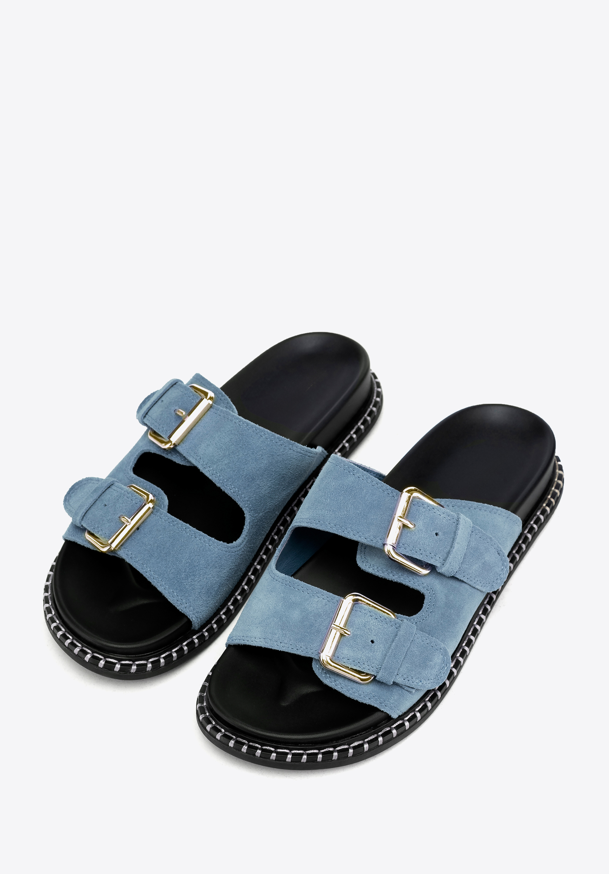 Damen-Flipflops aus Wildleder, blau, 100-D-403-7-41, Bild 1