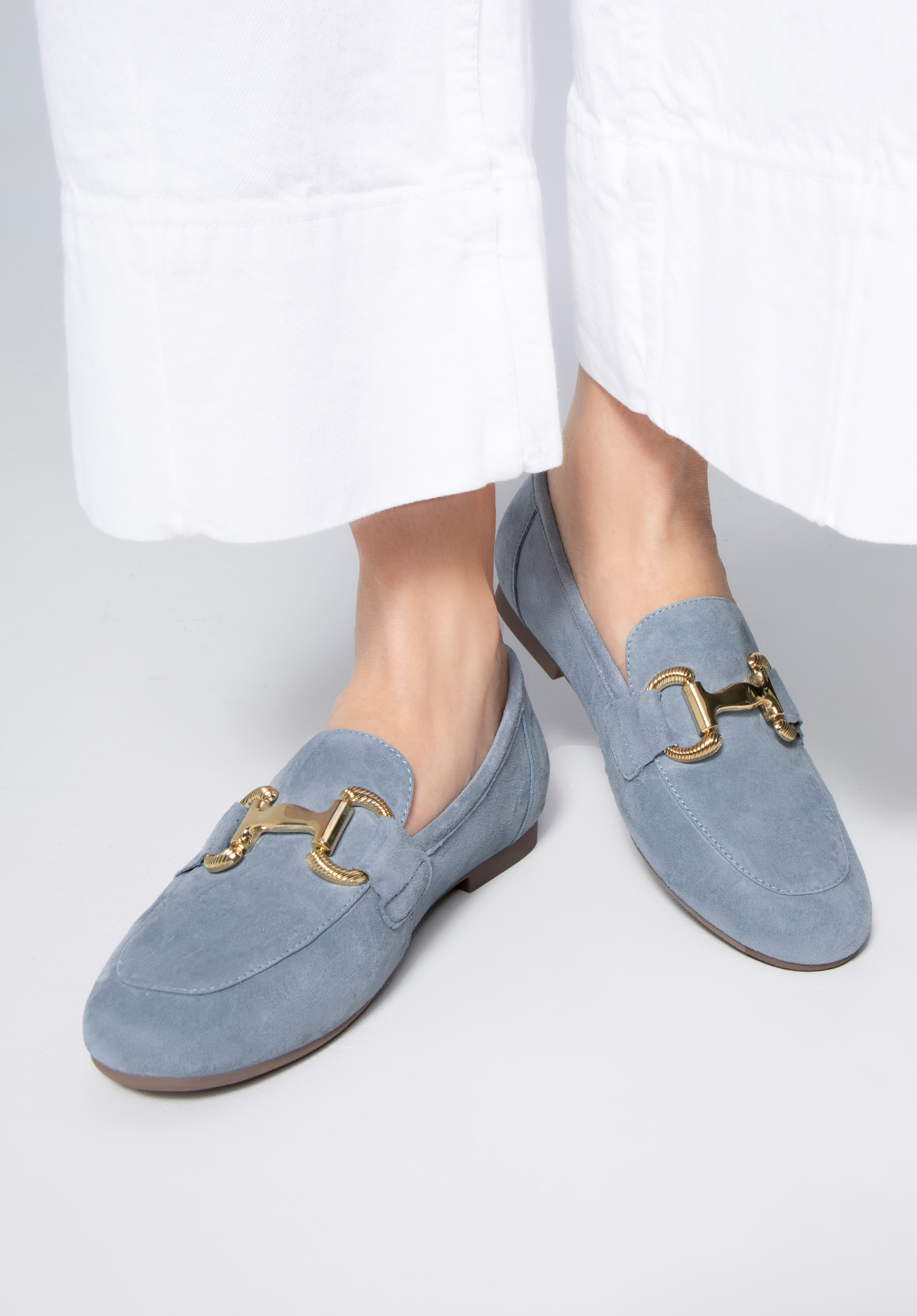 Damen-Pennyloafer aus Wildleder, blau, 98-D-953-7-39, Bild 1