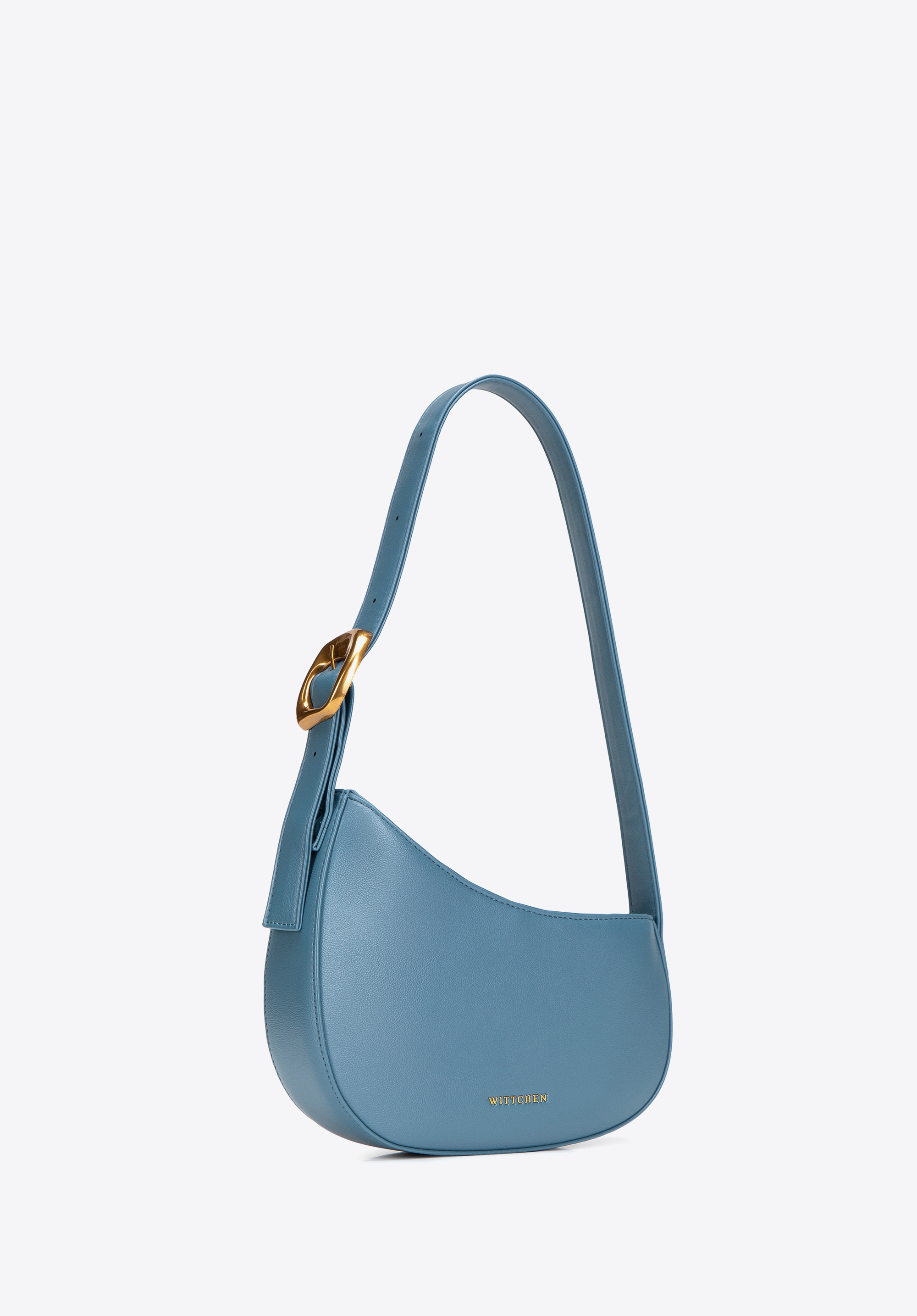 Damen-Schultertasche mit dekorativer Schnalle, blau, 103-4Y-517-7, Bild 1
