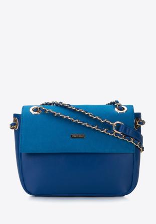 Damen-Ümhängetasche aus Ökoleder mit matter Klappe, blau, 95-4Y-057-N, Bild 1