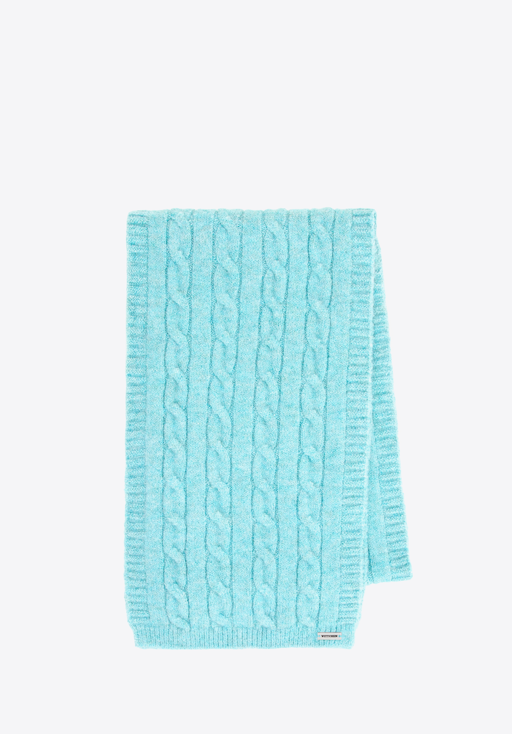 Damen-Zopfstrickschal, blau, 101-7F-L06-7, Bild 1