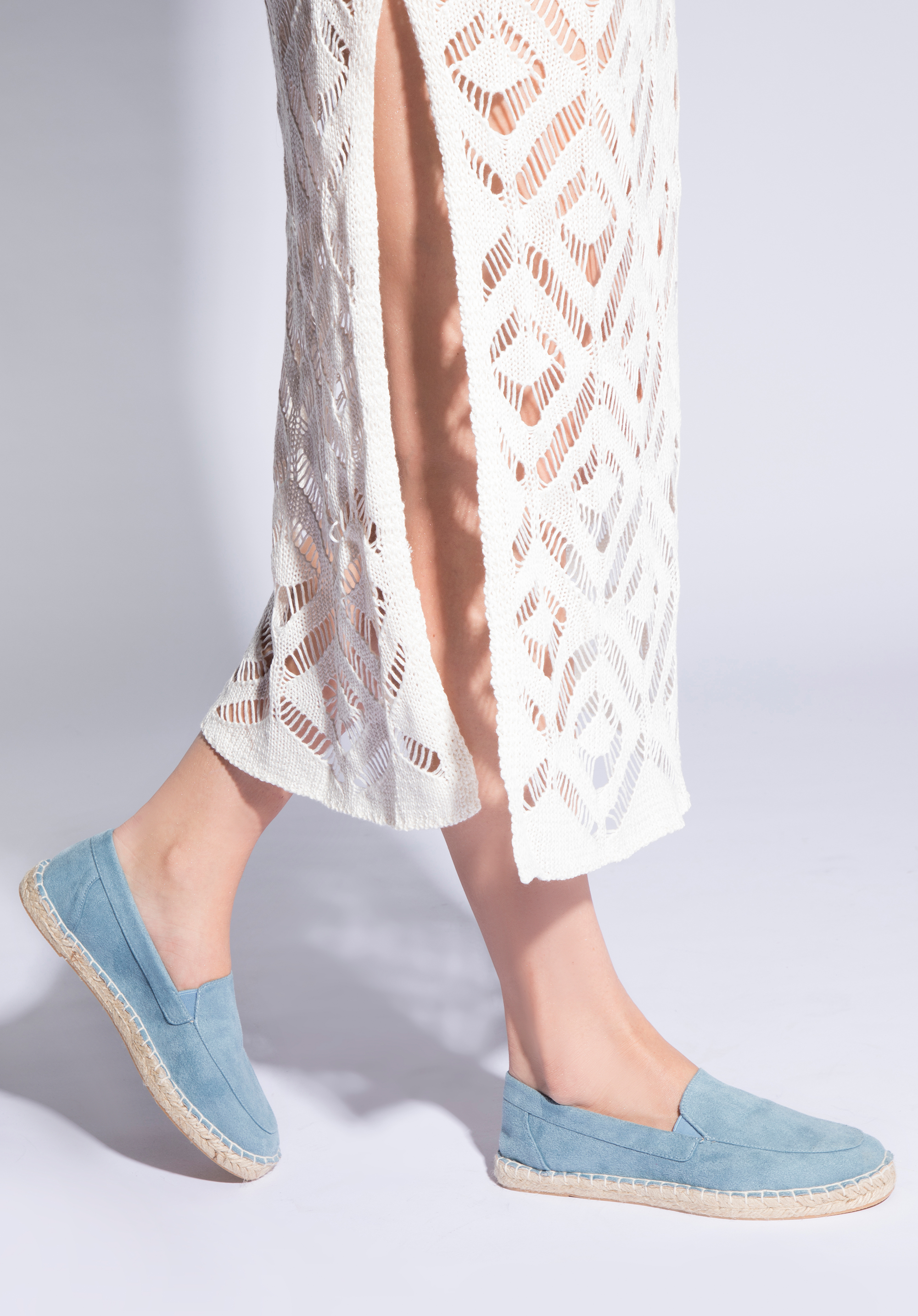 Damen-Espadrilles aus Öko-Wildleder, blau, 96-DP-800-N-37, Bild 1