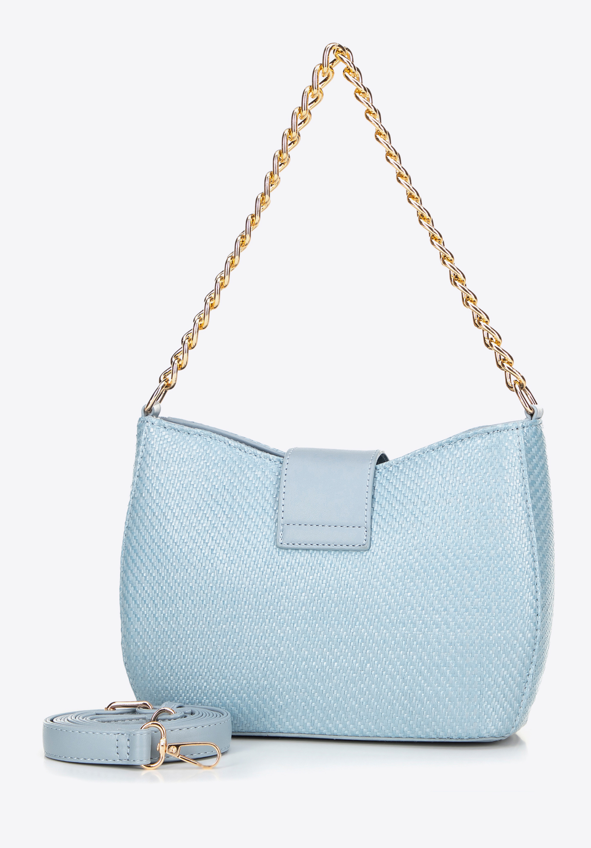 Geflochtene Crossbody-Tasche für Damen, blau, 100-4Y-415-N, Bild 1