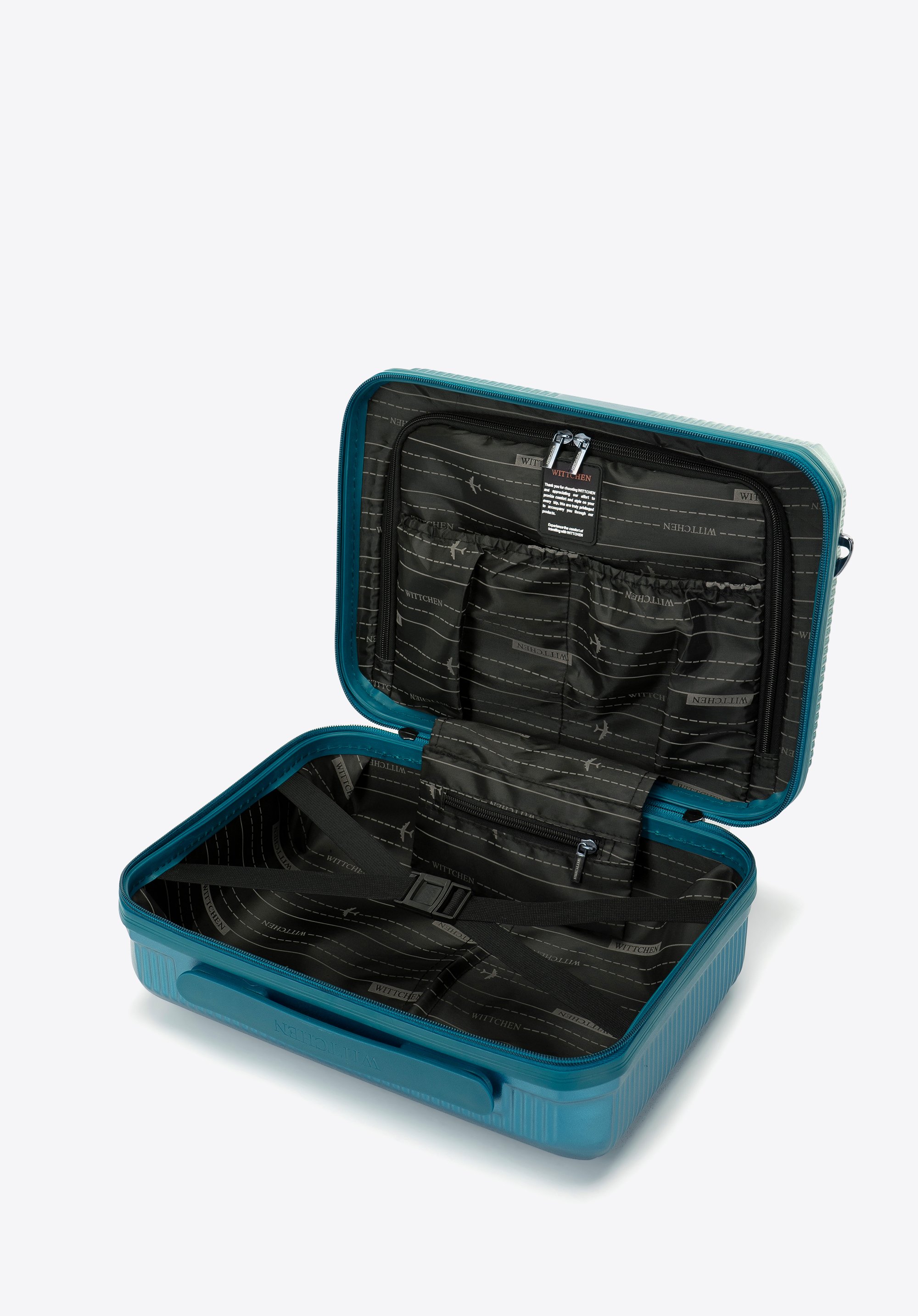 Gerippter Kosmetikkoffer aus Polycarbonat, blau, 56-3P-904-91, Bild 1