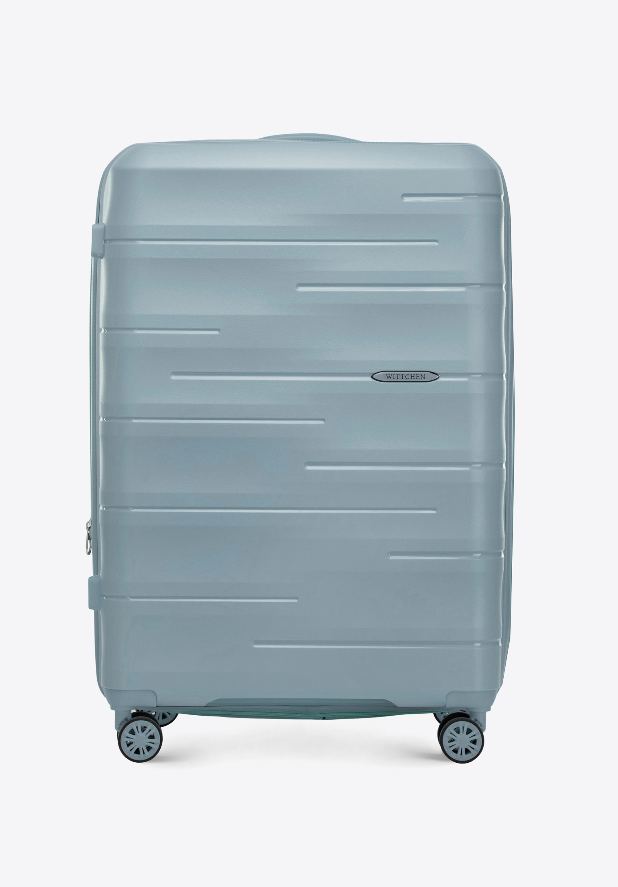 Großer gerippter Koffer aus Polypropylen, blau, 56-3T-143-B-00, Bild 1