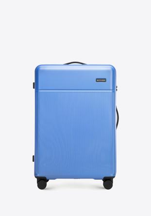 Großer Koffer aus ABS-Material mit vertikalen Riemen