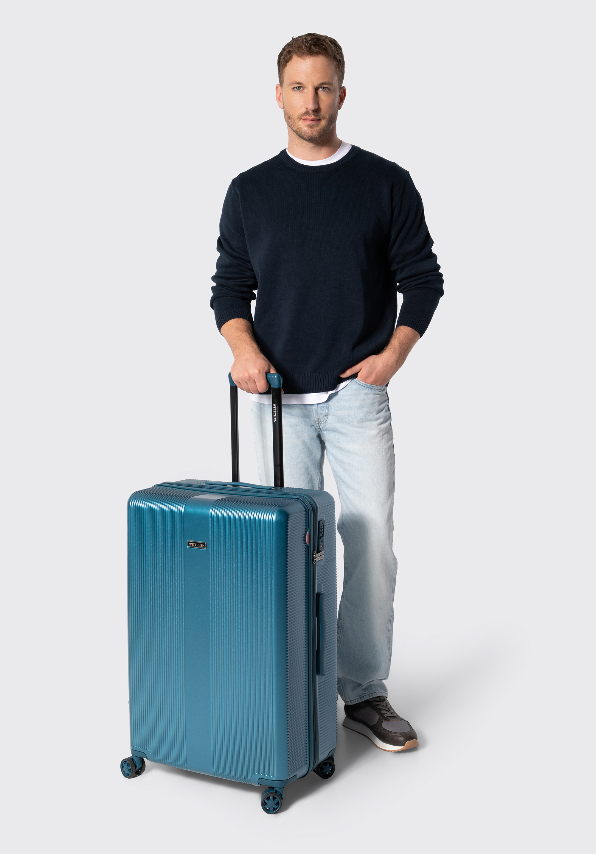 Großer Koffer aus Polycarbonat, blau, 56-3P-903-91, Bild 1