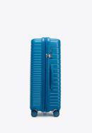 Großer Koffer aus Polypropylen mit glänzenden Riemen, blau, 56-3T-163-35, Bild 2