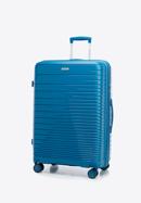 Großer Koffer aus Polypropylen mit glänzenden Riemen, blau, 56-3T-163-35, Bild 4