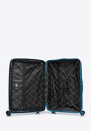 Großer Koffer aus Polypropylen mit glänzenden Riemen, blau, 56-3T-163-35, Bild 5