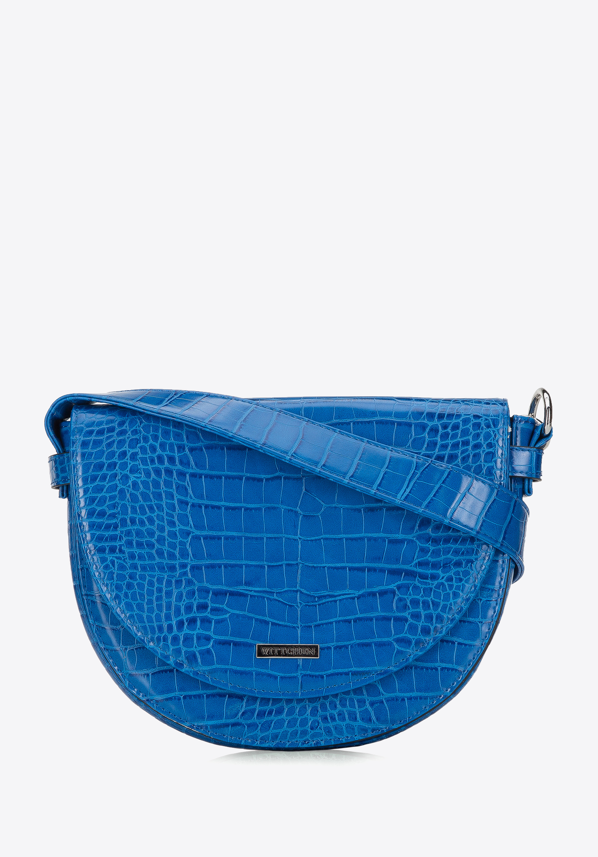 Halbrunde Damenhandtasche aus Ökoleder mit Kette
