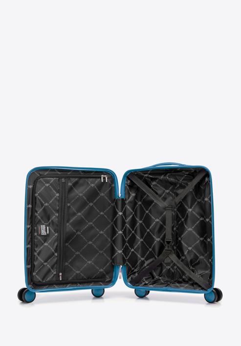 Kabinenkoffer aus Polypropylen mit glänzenden Riemen, blau, 56-3T-161-89, Bild 5