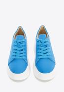 Klassische Sneakers für Damen mit dicker Sohle, blau, 96-D-962-N-37, Bild 2