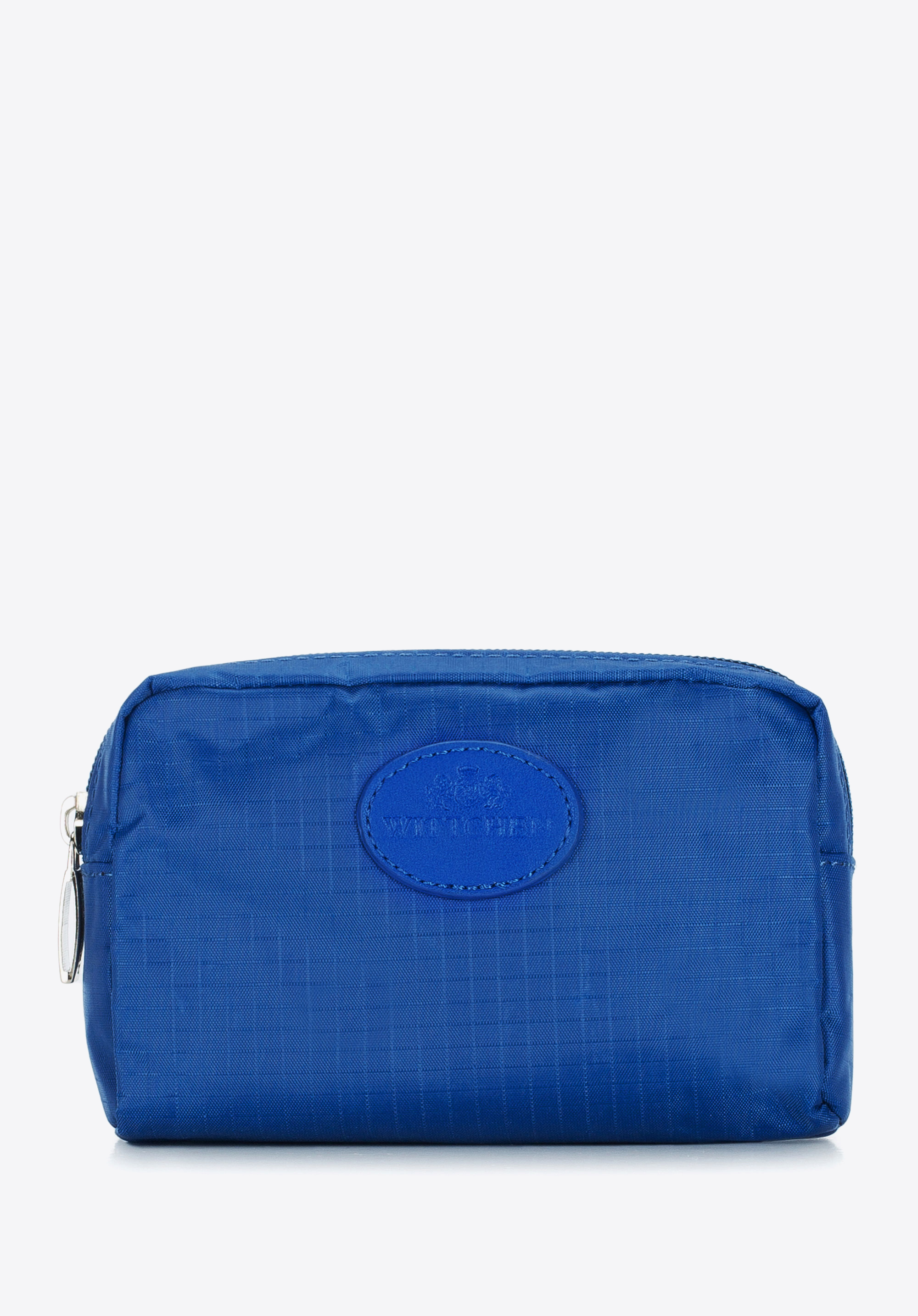 blaue kleine Kosmetiktasche für Damen