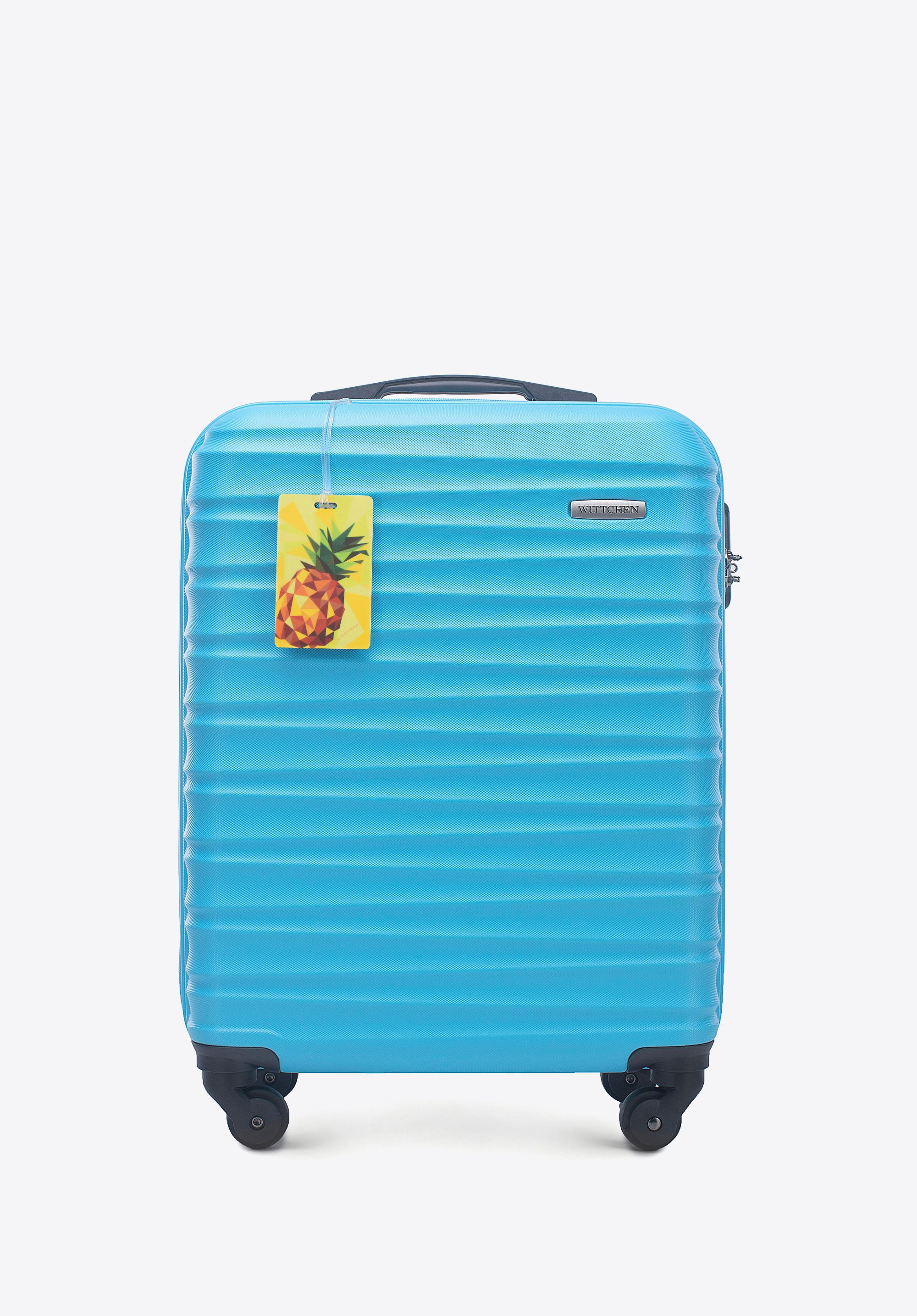 Kleiner Koffer aus ABS-Material mit Gepäckanhänger, blau, 56-3A-311-70Z2, Bild 1