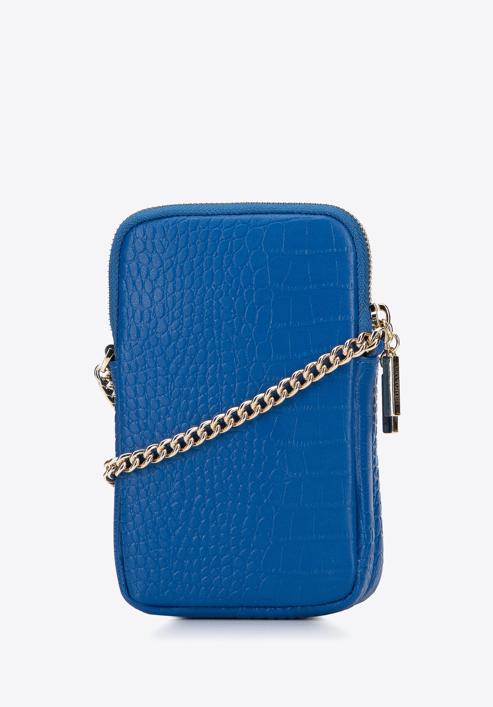 Minitasche aus Leder mit Vordertasche, blau, 95-2E-664-V, Bild 2