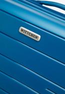 Mittelgroßer Koffer aus Polypropylen mit glänzenden Riemen, blau, 56-3T-162-89, Bild 9