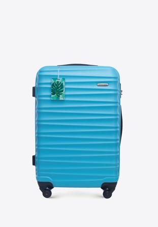 Mittelgroßer Koffer mit Gepäckanhänger, blau, 56-3A-312-70Z, Bild 1