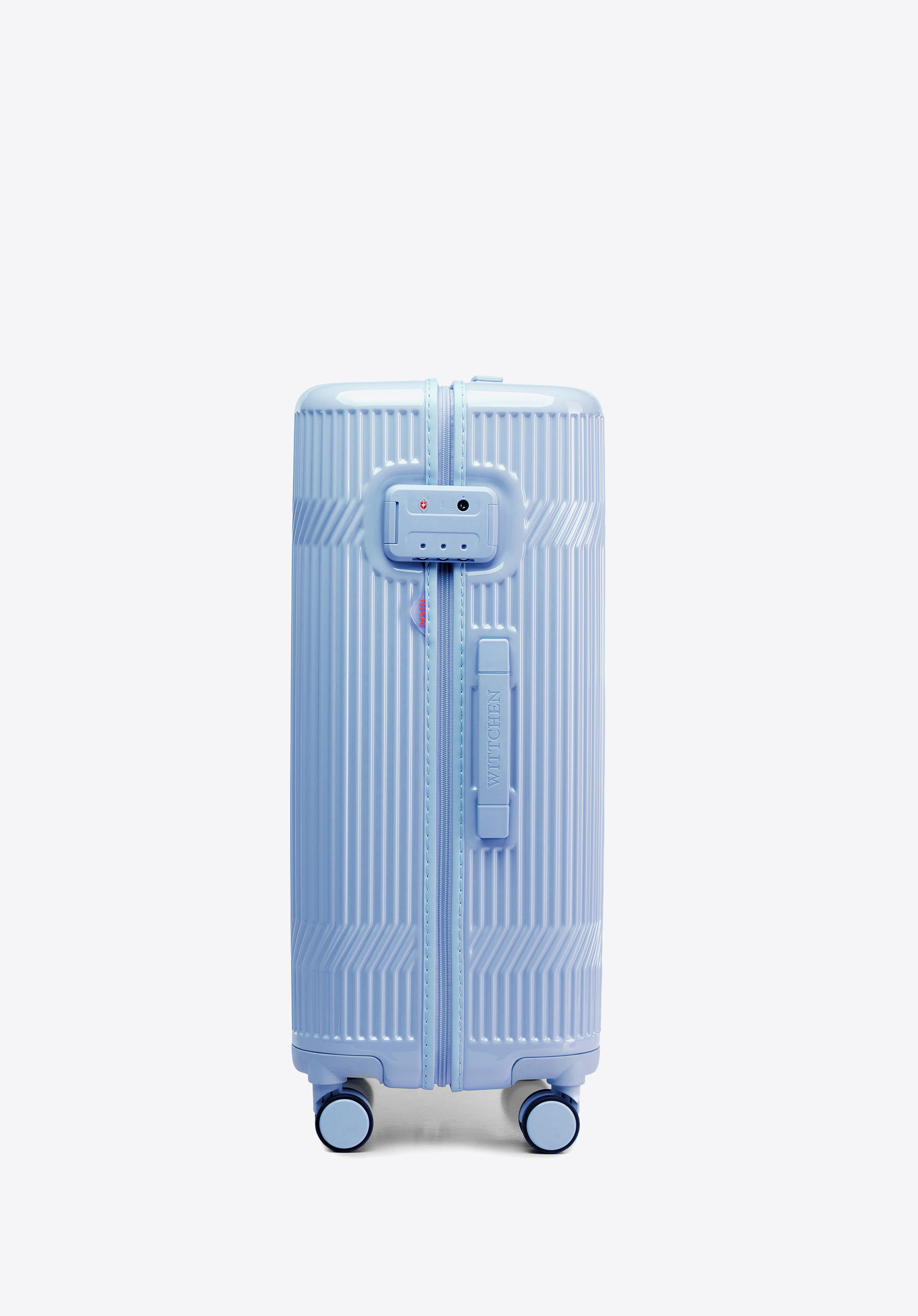 Mittelgroßer Polycarbonat-Koffer mit glänzender Oberfläche, blau, 56-3P-012-70, Bild 1