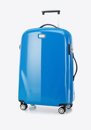 Einfarbiger Kofferset aus Polycarbonat, blau, 56-3P-57S-95, Bild 1